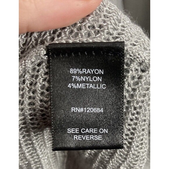 Torrid Open Knit Popover Sweater Size‎ 2X Silver Metallic V-Neck - Picture 5 of 5